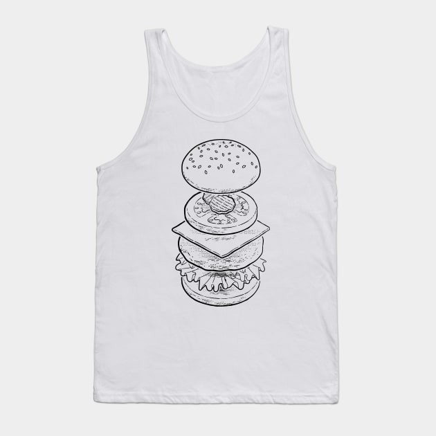 CHZBRGR (Black) Tank Top by mannypdesign